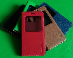 Bao Da IONE Samsung Galaxy S6 Edge Cửa Sổ LC Made In Vietnam 100% Leather