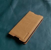 Bao da ionecase Blackberry DTEK50 Leather made in việt nam màu vàng bò