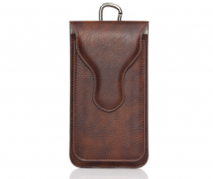 bao da để 2 điện thoại màu nâu đất