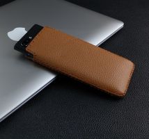 bao da rút blackberry key2 da bò hạt màu nâu 