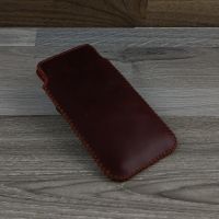 Bao Da Túi Rút Iphone 11 Pro Da Bò Sáp Màu Nâu đỏ