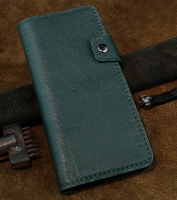 Bao da đựng điện thoại 13 pro max handmade dạng ví da đà điểu