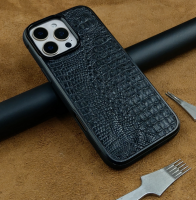 Ốp lưng Iphone 16 pro max da cá sấu thật làm thủ công