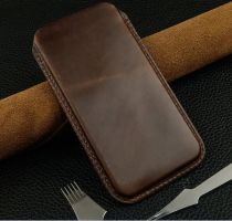 Bao da rút không dây Ép phom điện thoại XS MAX da bò may thủ công