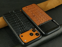 Ốp lưng điện thoại iphone 17 Pro Max chống sốc da cá sấu thật đẹp sang trọng dành cho doanh nhân